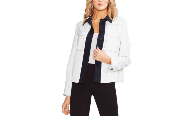  Women’s Colorblocked Jacket (Ivory, 8)
