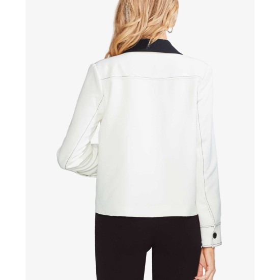  Women’s Colorblocked Jacket (Ivory, 8)