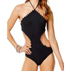Vince Camuto Women’s Sea Scallops Triangle Scallop High Neck Monokini One-Piece Swimsuit