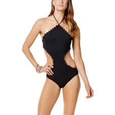 Vince Camuto Women’s Sea Scallops Triangle Scallop High Neck Monokini One-Piece Swimsuit
