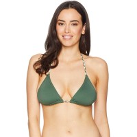 Vince Camuto Womens Sun Block Braided String Triangle Top (Green, S)