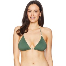Vince Camuto Womens Sun Block Braided String Triangle Top (Green, S)