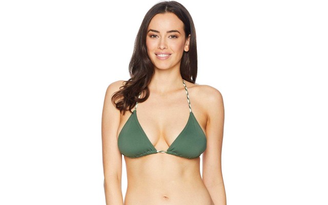  Womens Sun Block Braided String Triangle Top (Green, S)