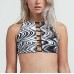  Junior’s Women's Stay Tuned Reversible Crop Bikini Top