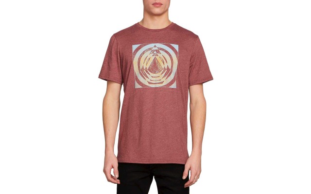  Men’s Idle Stone Modern Fit Short Sleeve Tee (Wine, S)