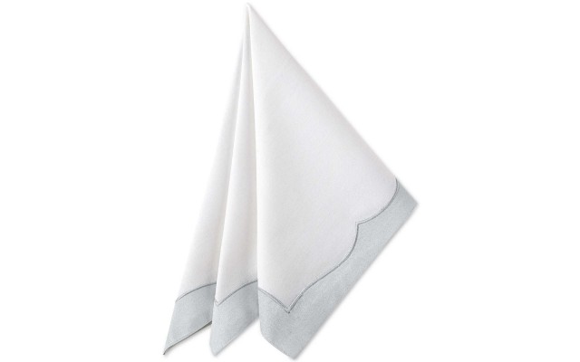  Cassia Napkin, White/Blue