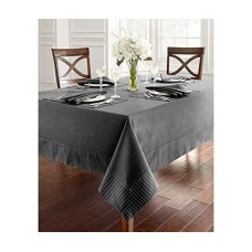 Waterford Rigato Tablecloth 52″ x 70″ ‑ Platinum Oblong