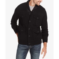 Weatherproof Vintage Men’s 4-Pocket Fleece-Lined Sweater (Black, Medium)