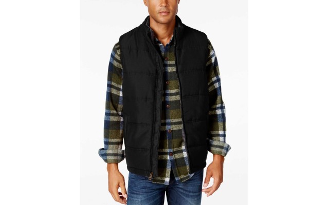  Men’s Puffer Vest, Classic Fit (Black, S)