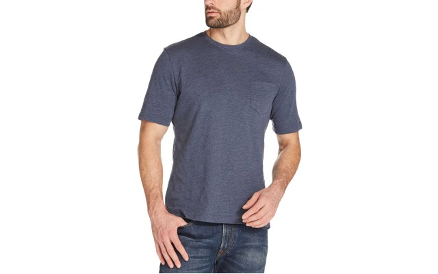  Men’s Reverse Slub Pocket T-Shirt (Stonewashed Blue, M)