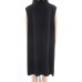  Women’s Usa Size Plus Drape-neck Shift Dress (Black, 1X)