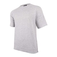 Wht Space Heather Mens Large Fleece Tee T-Shirt