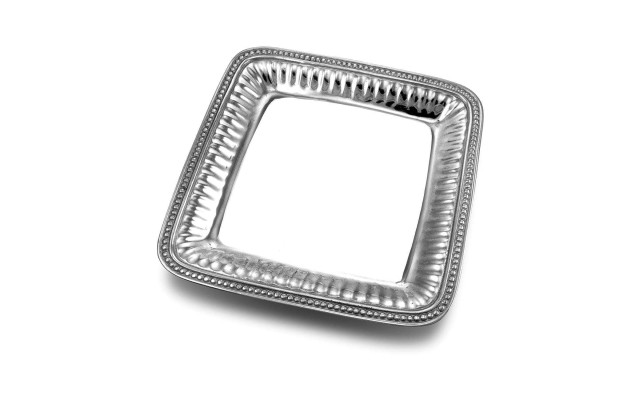  Flutes and Pearls Medium Square Serving Tray, 11.75-Inch