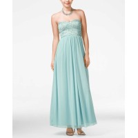 Women’s Speechless Lace Bodice Strapless Gown, Size 11 – Blue