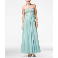 Women’s Speechless Lace Bodice Strapless Gown, Size 11 – Blue