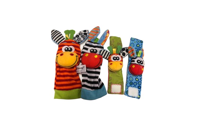 Wrist Rattles and Animal Socks for Cognitive Development of Babies, Developmental Toys Gifts for Baby from Newborns to 3 Months, 6 Months, 8 Months, 1 Year and 2 Years Old Toddlers