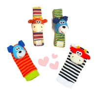 Wrist Rattles and Animal Socks for Cognitive Development of Babies, Developmental Toys Gifts for Baby from Newborns to 3 Months, 6 Months, 8 Months, 1 Year and 2 Years Old Toddlers