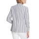  Striped Ruched-Sleeve Blazer (Natural), Natural, Small