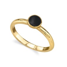 1928 Jewelry 14K Gold Dipped Small Round Enamel Ring (7)
