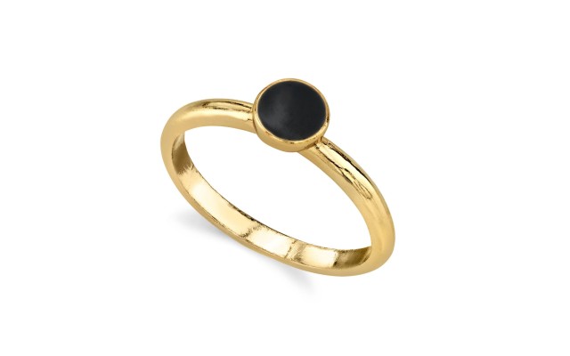 1928 Jewelry 14K Gold Dipped Small Round Enamel Ring (7)