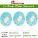 3 Pack Premium Inflatable Aqua Portable Summer Water Hammock Bed, Chair, Lounger Float for Adults, 3 x Green