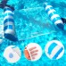 3 Pack Premium Inflatable Aqua Portable Summer Water Hammock Bed, Chair, Lounger Float for Adults, 3 x Blue
