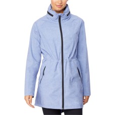 32 Degrees Hooded Cinched-Waist Anorak Raincoat (Blue Pearl, 2XL)