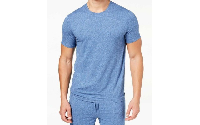  Mens Short-Sleeve Pajama Sleep T-Shirt (Royal Blue, M)
