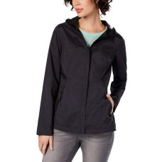 32 Degrees Water-Resistant Hooded Raincoat, Black, M