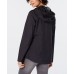  Water-Resistant Hooded Raincoat, Black, M