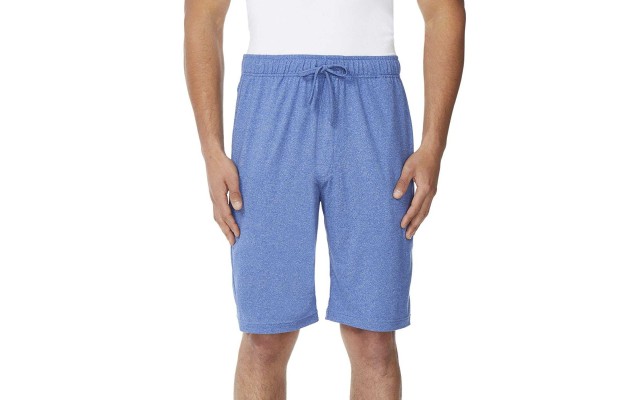 32 Degress Mens Cool Knit Wicking Lounge Short (Heather Royal Blue, S)