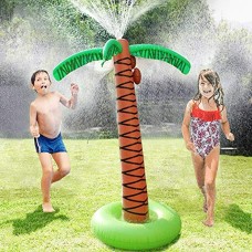61in Water Play Sprinkler Inflatable Palm Tree 61″ Kids Spray Water Toy Summer Outdoor Play for Boys & Girls