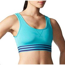 Adidas Women’s Performance Adigirl 3 Stripe Bralette (Blue, Large)