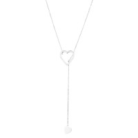 Adornia Heart Slide Through Lariat Necklaces, Gray
