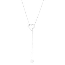 Adornia Heart Slide Through Lariat Necklaces