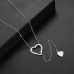 Heart Slide Through Lariat Necklaces, Gray