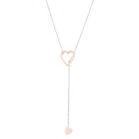Adornia Heart Slide Through Lariat Necklaces, Pink