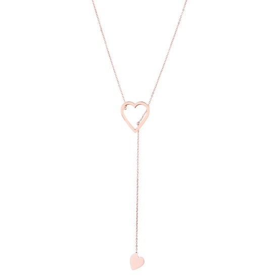  Heart Slide Through Lariat Necklaces, Pink