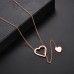  Heart Slide Through Lariat Necklaces, Pink