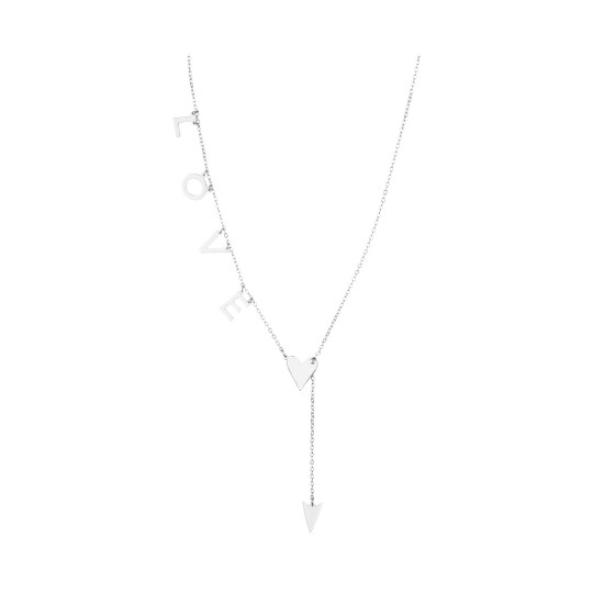  “LOVE” Arrow Heart Slide Through Y-Necklace