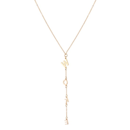  “WOKE” Y-Necklace (Gold)