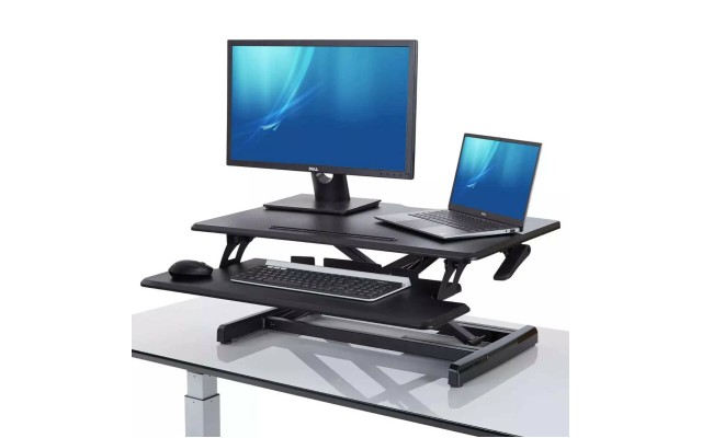  Seville Classics Pro Pneumatic Desk Riser-for Home Office Pneumatic Desk Lift