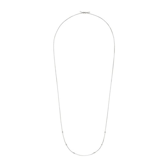  “Chain Station” 6 smart beads Chain Necklace, 32″, Silver, 32