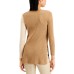  Asymmetrical-Print Ribbed Turtleneck Sweater (Beige, Medium)
