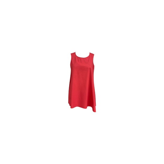  Asymmetrical Sleeveless Tunic (Red, X-Large)