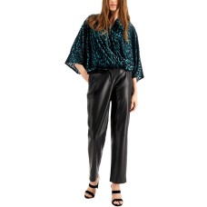 Alfani Burnout Surplice Top (Green)