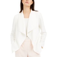 Alfani Draped Jacquard Jacket (White, Large)