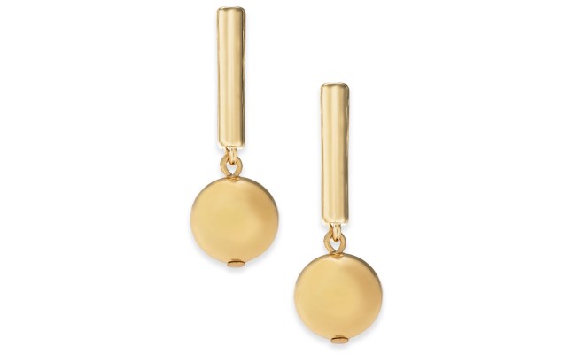  Gold-Tone Ball Linear Earrings