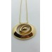  Gold-Tone Circle Pendant Necklace 32 Inch Chain