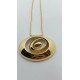  Gold-Tone Circle Pendant Necklace 32 Inch Chain